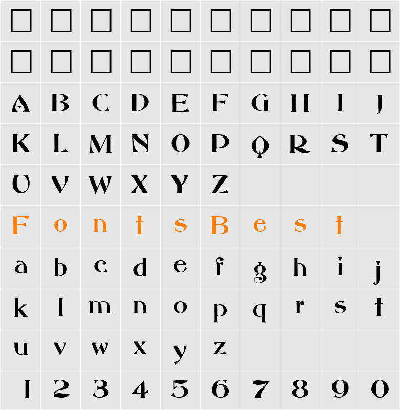 AbottOldStyle DB Character Map