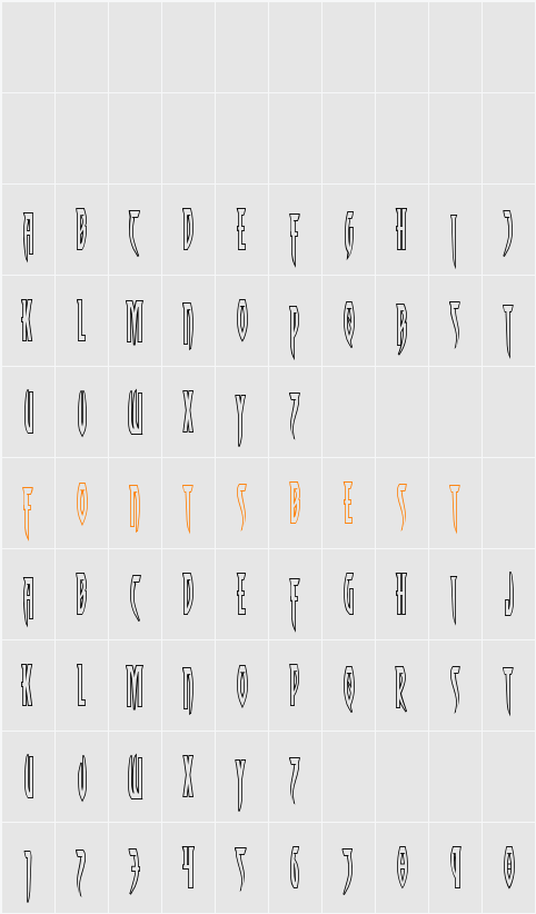 Inhumanity Outline Character Map