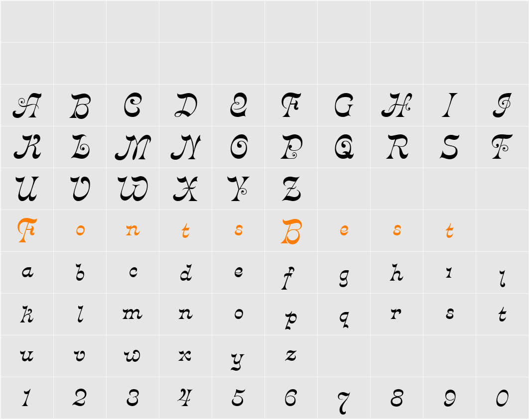 ARIDI08 Character Map