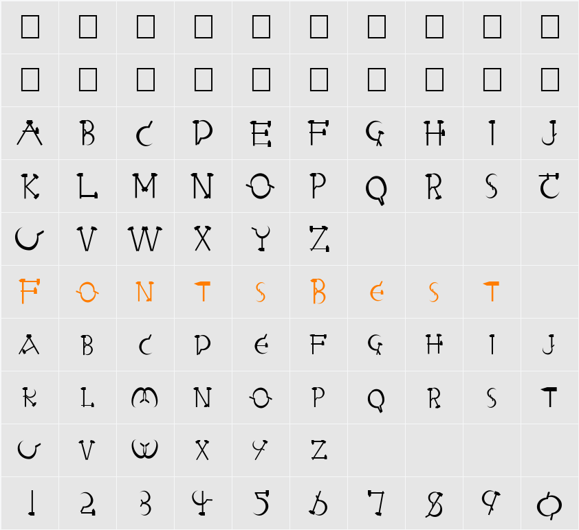 FZ UNIQUE 28 Character Map