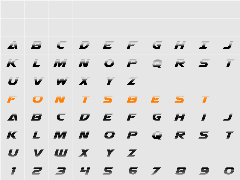 Airstrike Gradient Character Map