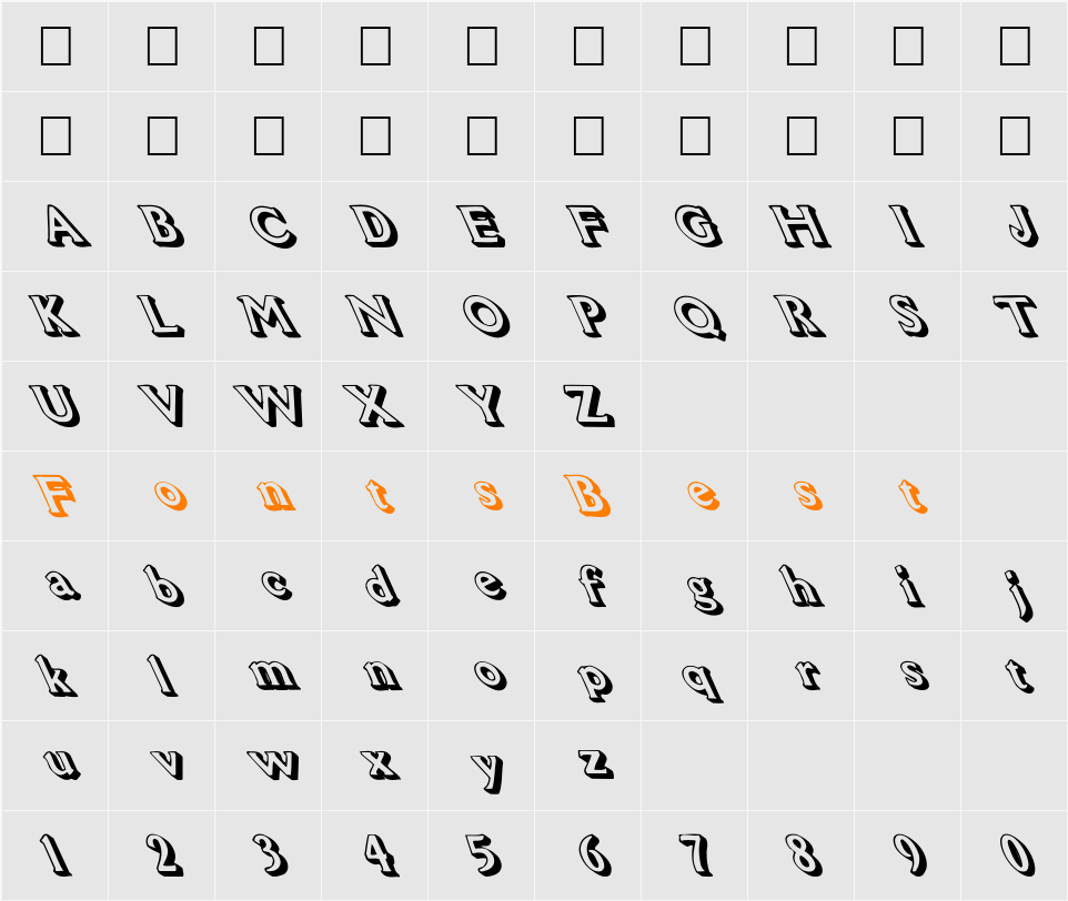 FZ UNIQUE 53 LEFTY Character Map