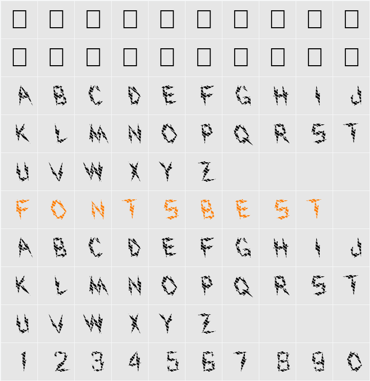 FZ UNIQUE 19 STRIPED LEFTY Character Map