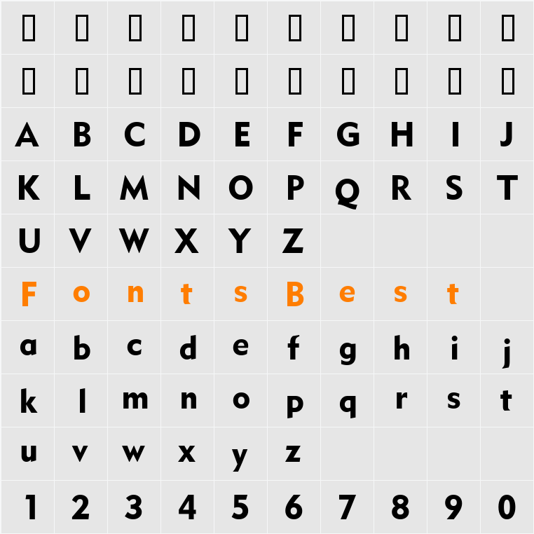 MetroBlack LT Two Character Map