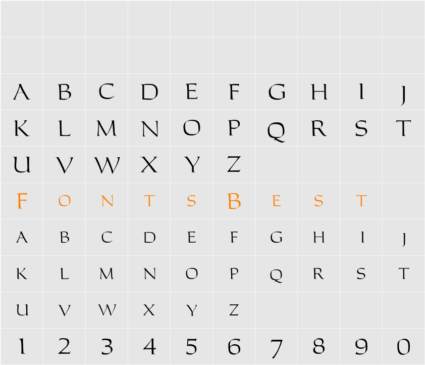 CarolusRomanFon Character Map