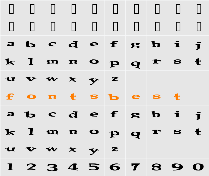 Messaround Character Map