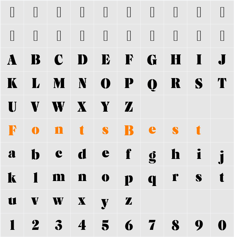 CaslonSteD Character Map