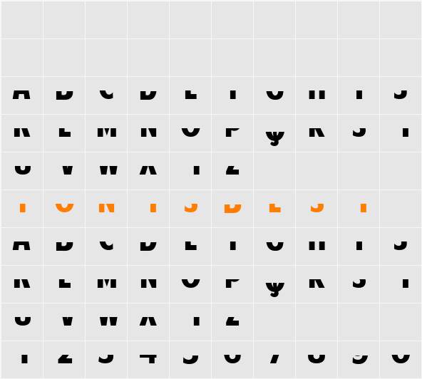 American Purpose STRIPE 1 Character Map