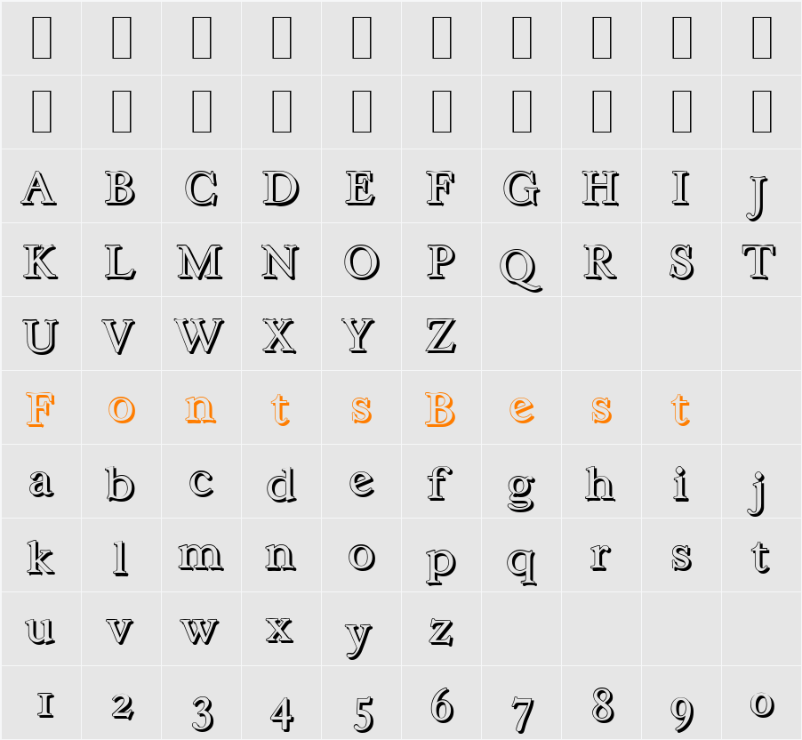 CasablancaShadow-Light Character Map