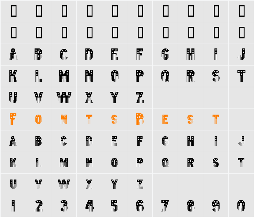 Bunting 2 Character Map