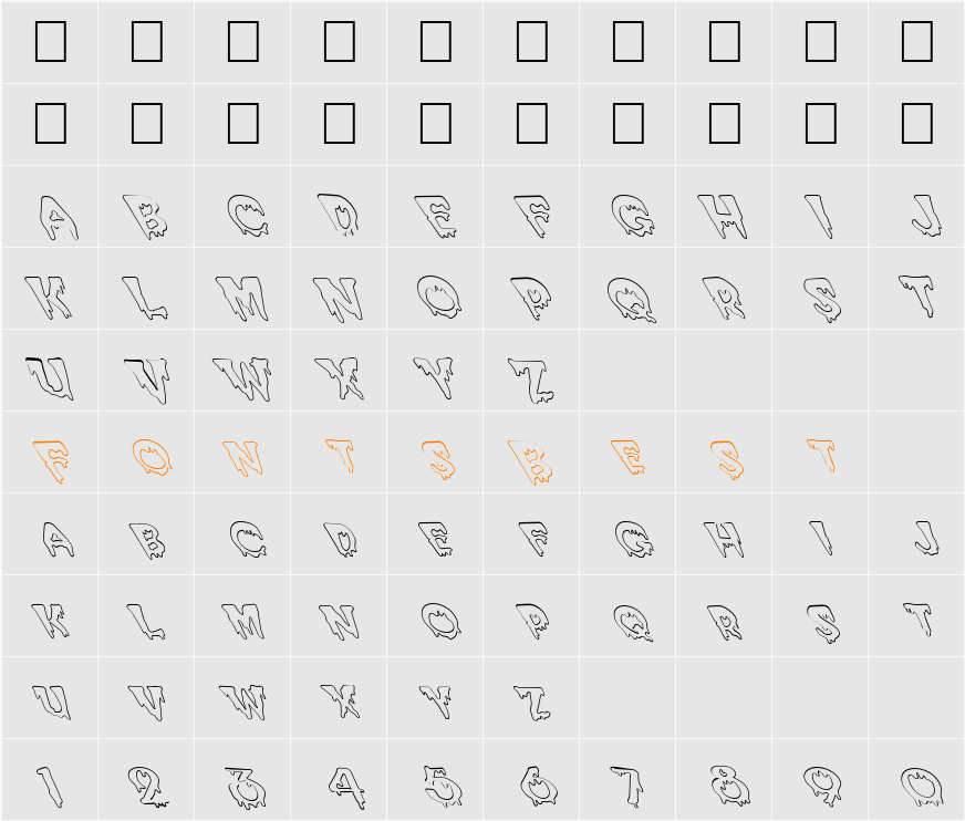 FZ UNIQUE 10 HOLLOW LEFTY Character Map