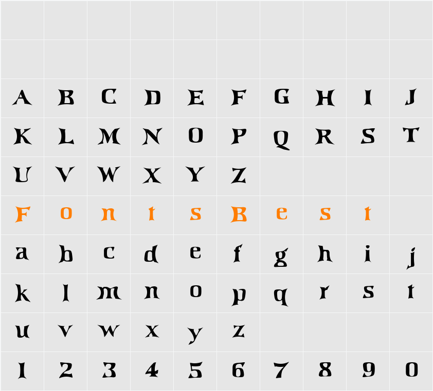 IrishJig Character Map