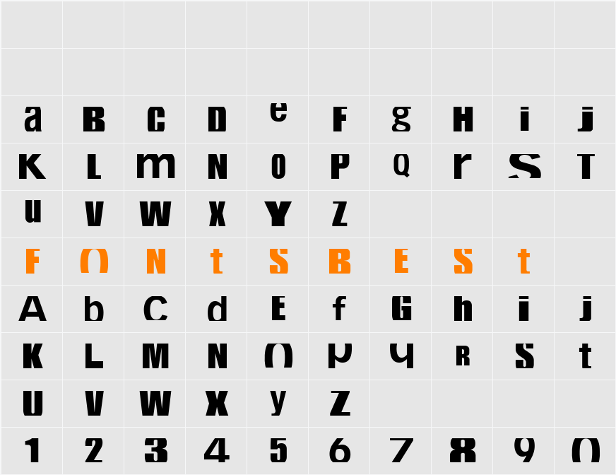 CropFont Character Map