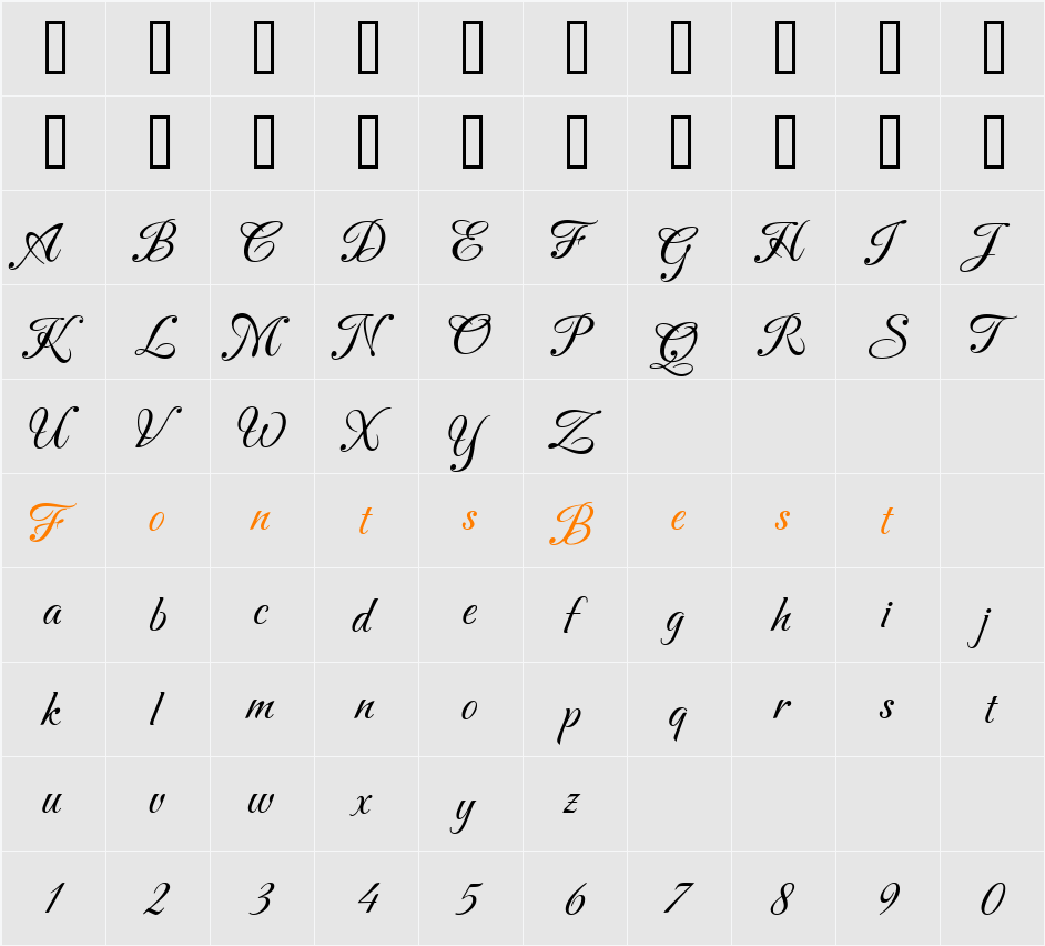 Carattere Character Map