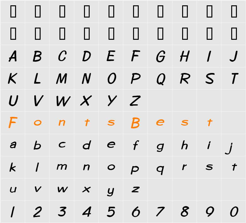 Copybook Character Map