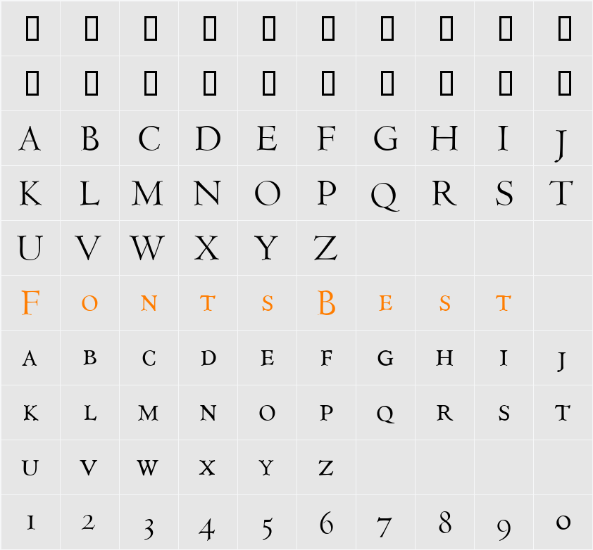 CenturCapsDB Character Map