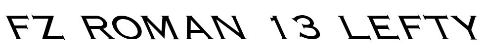 FZ ROMAN 13 LEFTY Font Image