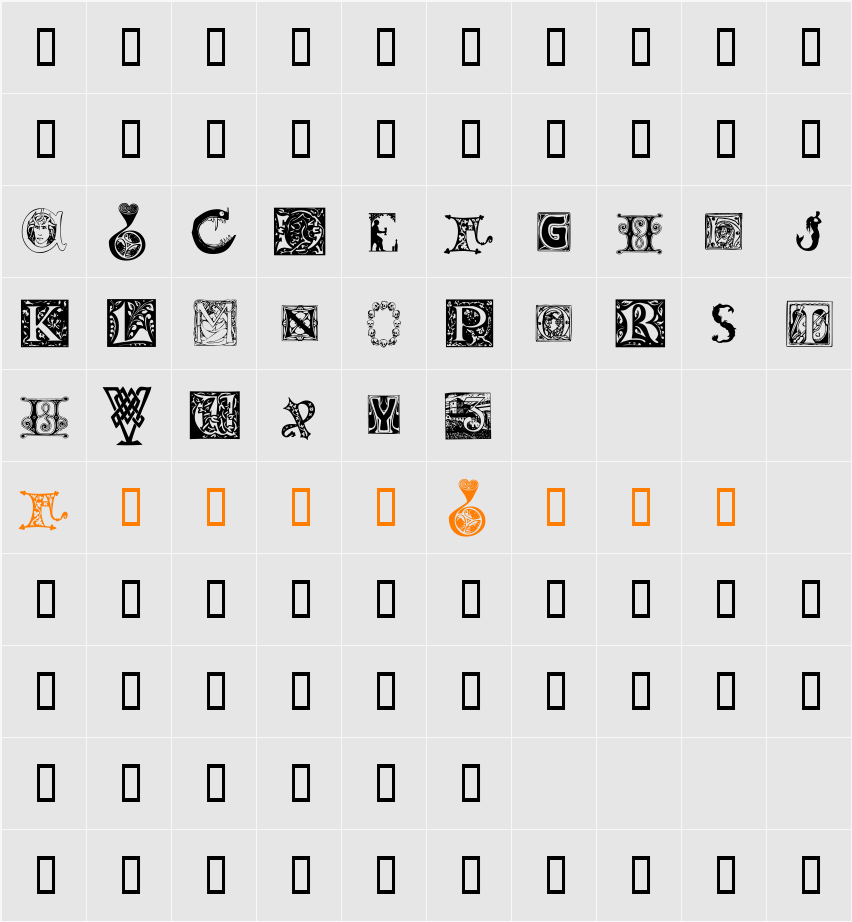 Initials Character Map