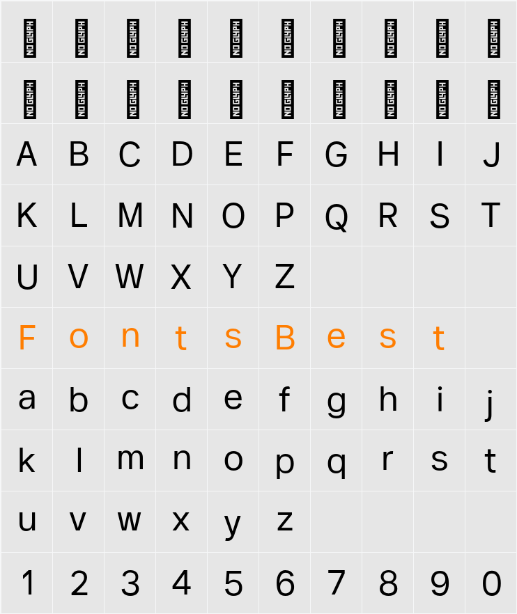 Neutral Sans Character Map