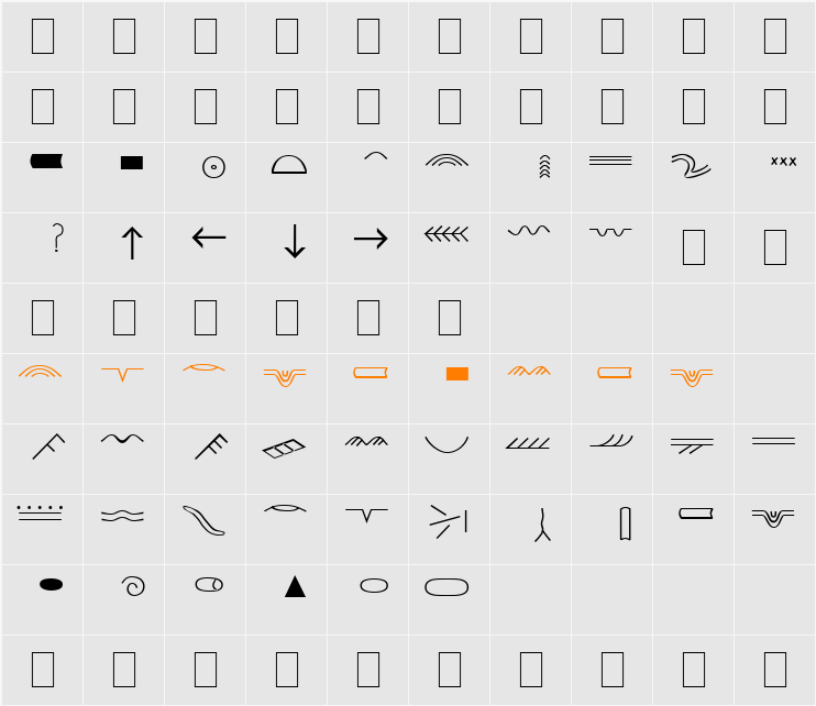 SedimentaryFont Character Map