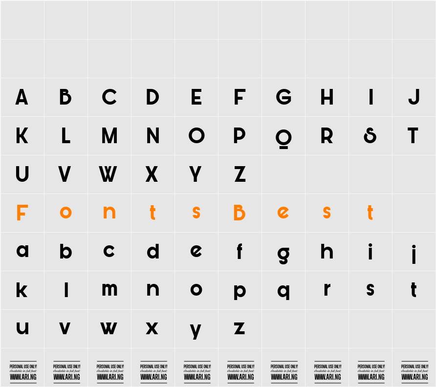 Bunya PERSONAL Character Map