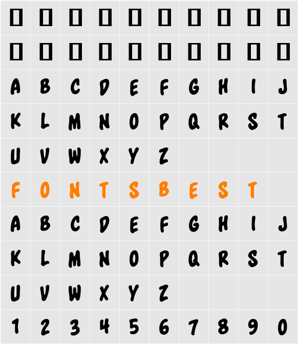 Blowhole BB Character Map