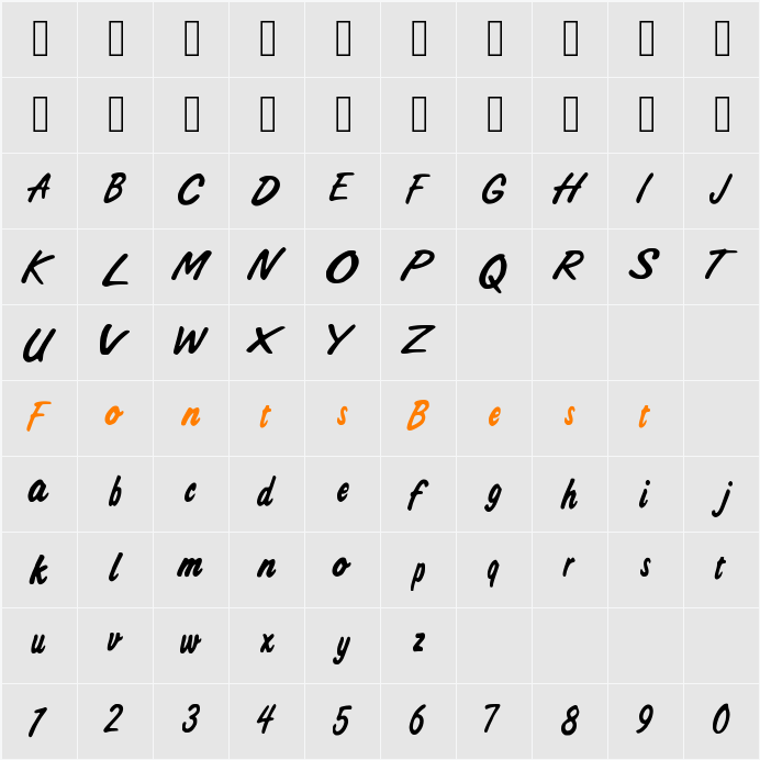 Ali_Air Character Map