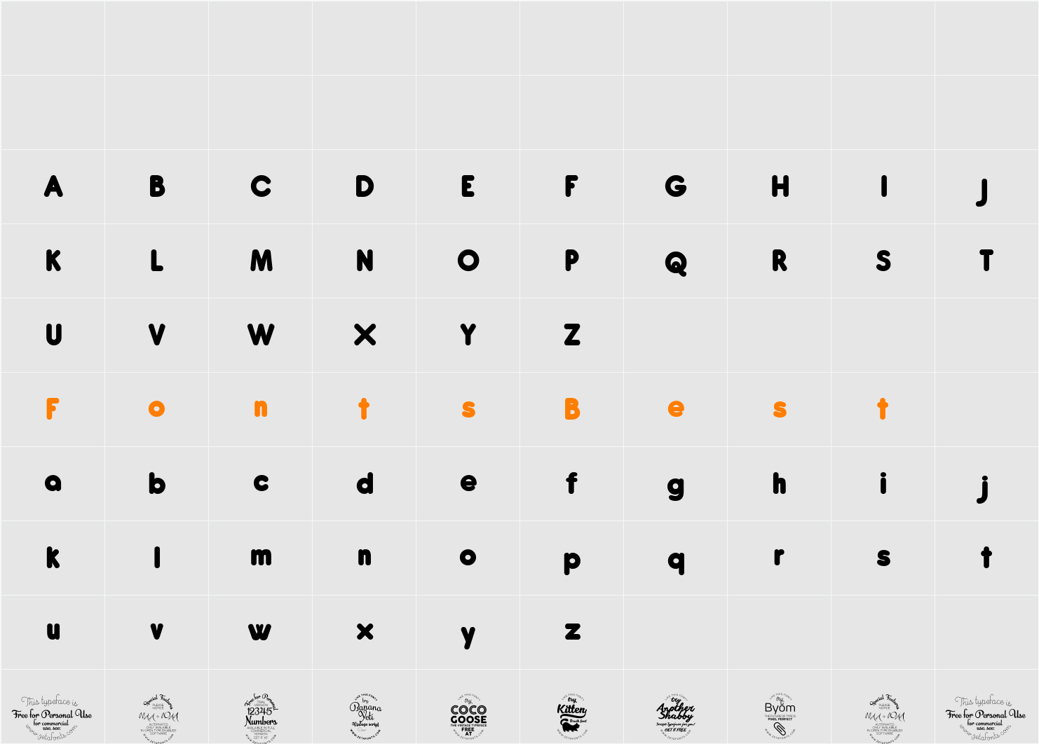 Antipasto Character Map