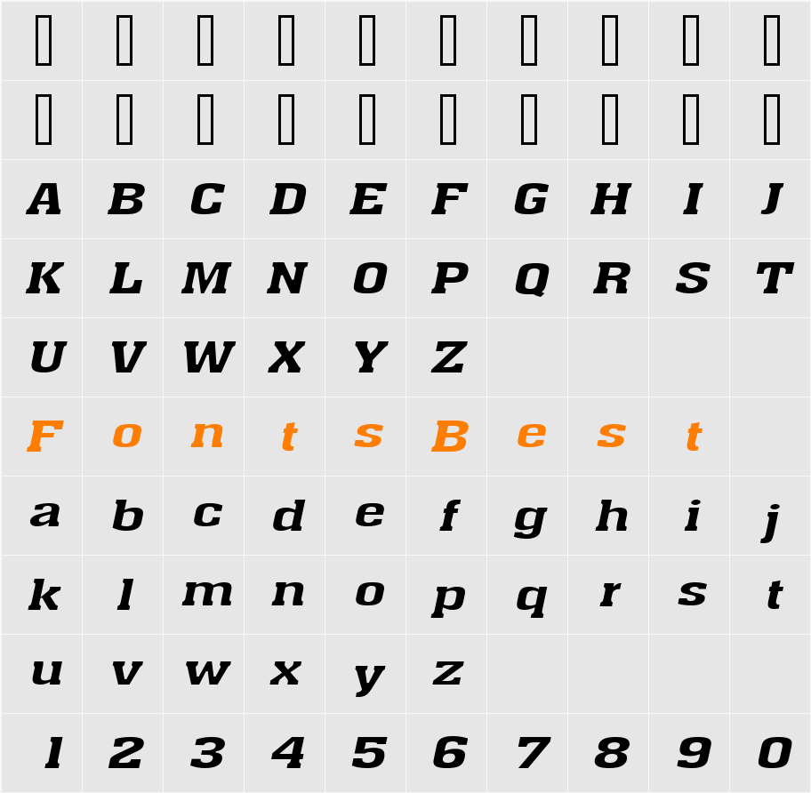 Ache Extended Character Map