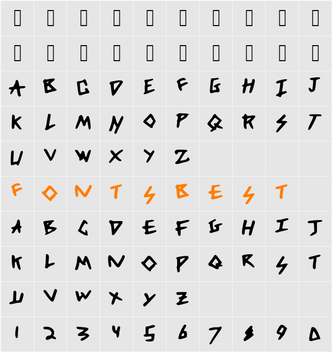 DFM Character Map