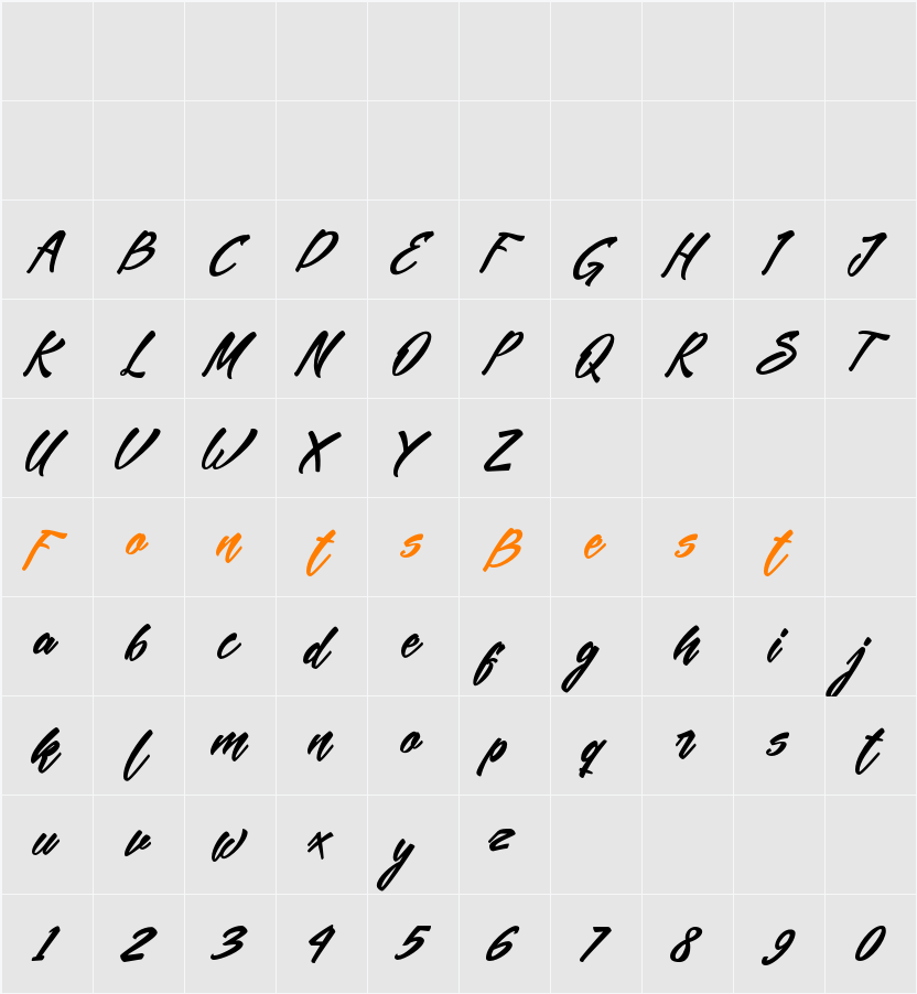 Mekar Script free Character Map