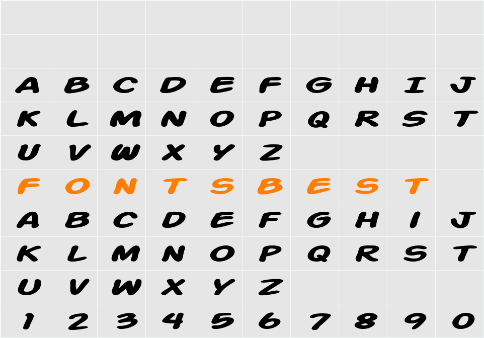 Action Man Extended Character Map