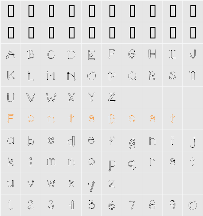 CK Arrows Character Map