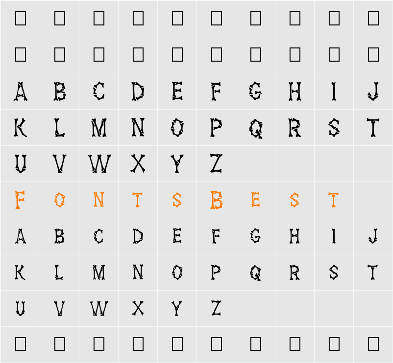 FZ UNIQUE 5 Character Map