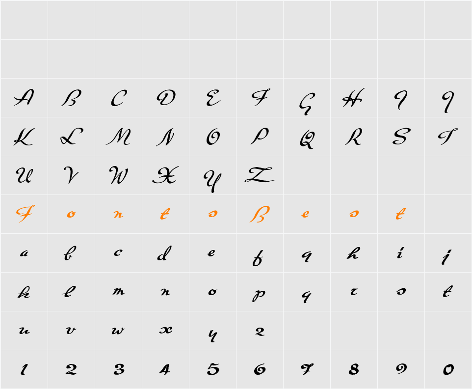 Carpete Character Map