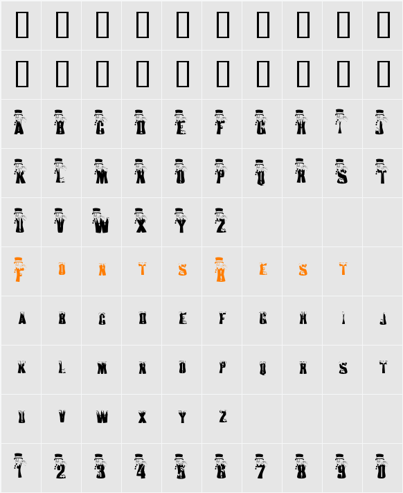 AL Snowmen Character Map