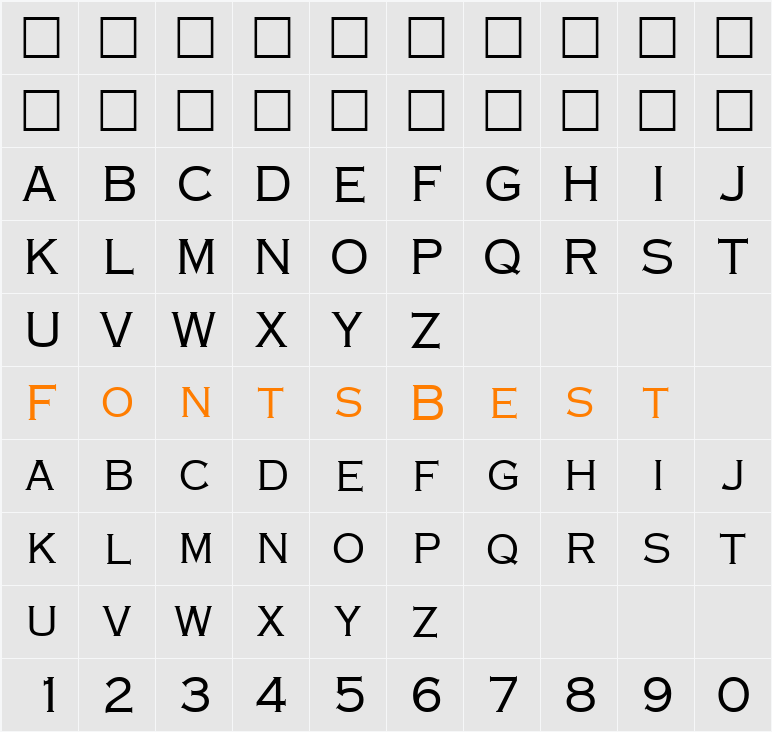 Metalcut Light Character Map