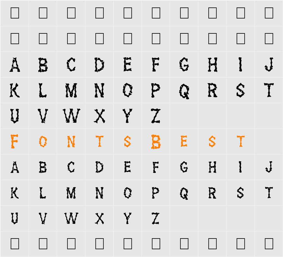 FZ WACKY 28 Character Map