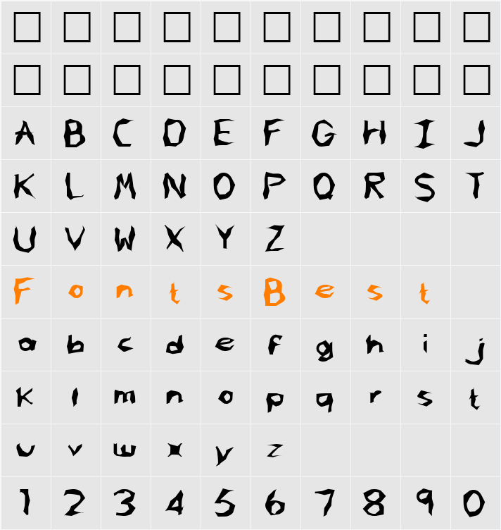 FZ WACKY 61 Character Map