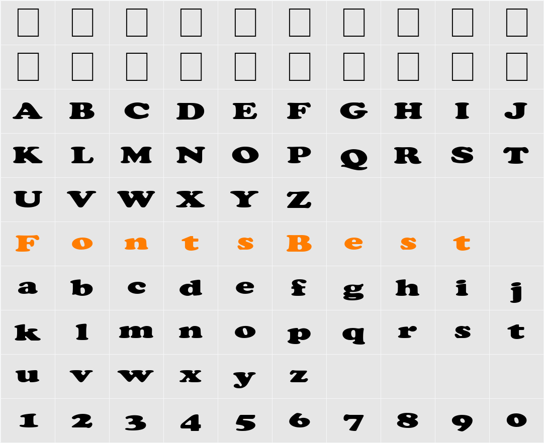 FZ ROMAN 4 EX Character Map