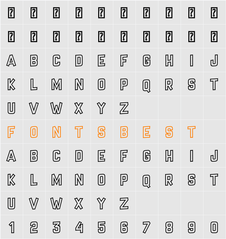 Crazy Sixties Hollow Character Map