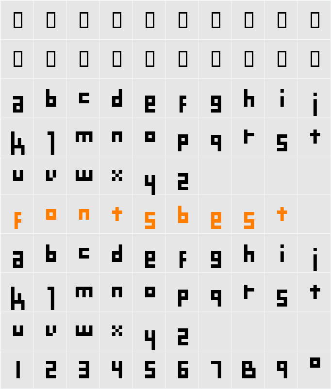 Mekanek Character Map