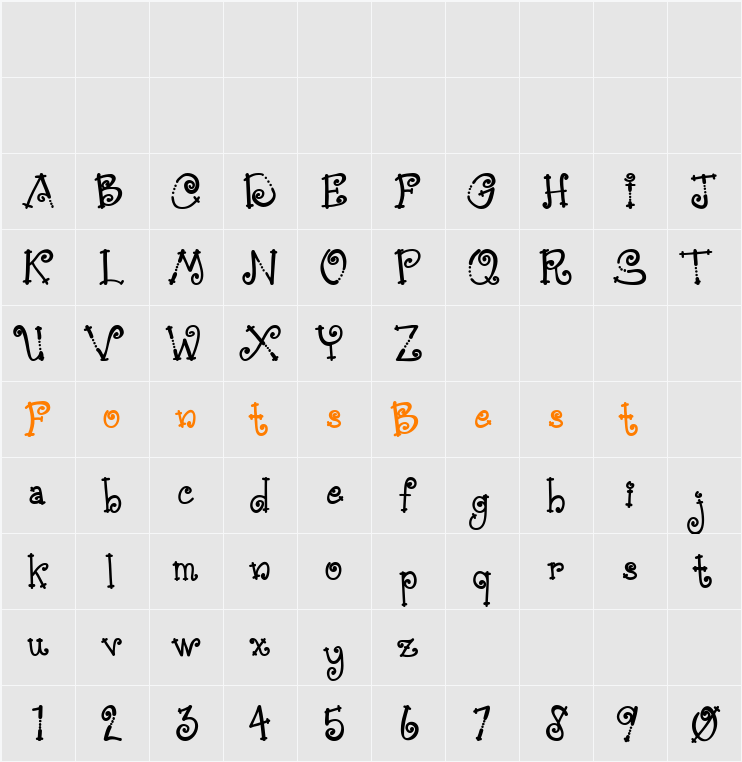 Austie Bost Simple Simon Character Map