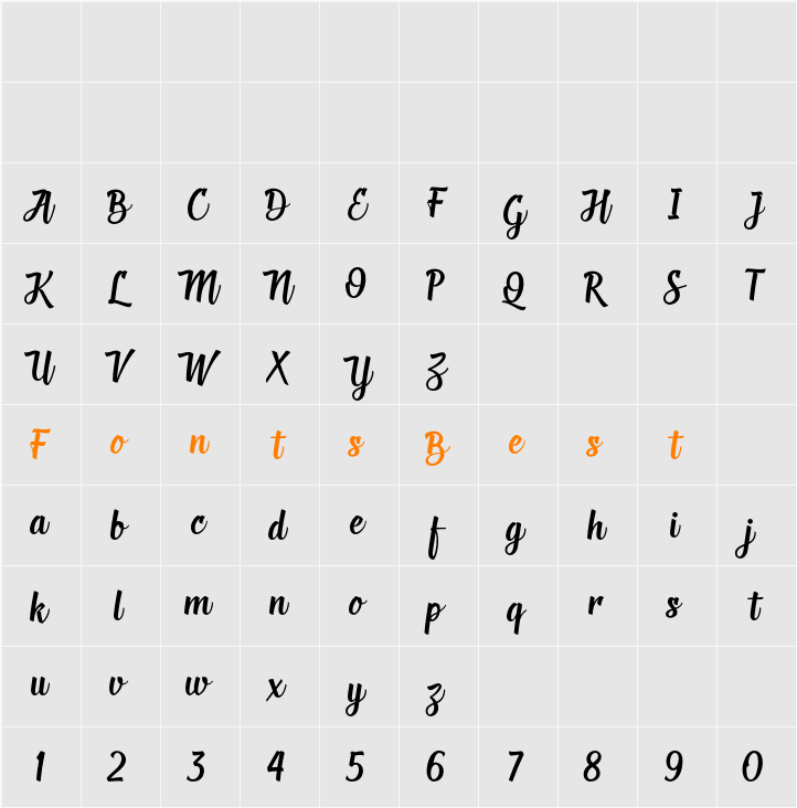 Deadhead Script Character Map