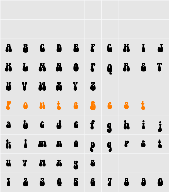 Bushbaby Character Map