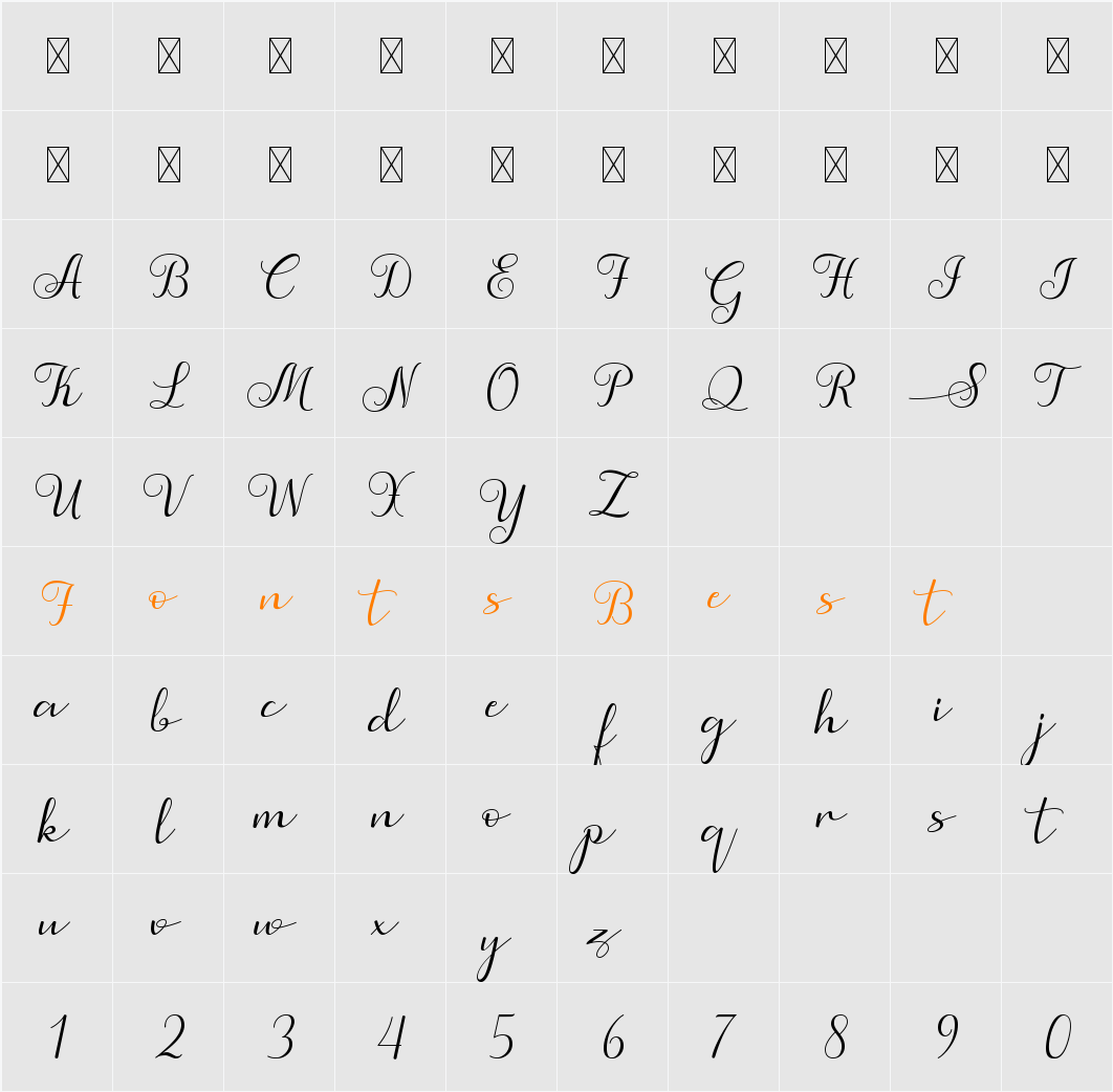 Simphony Character Map