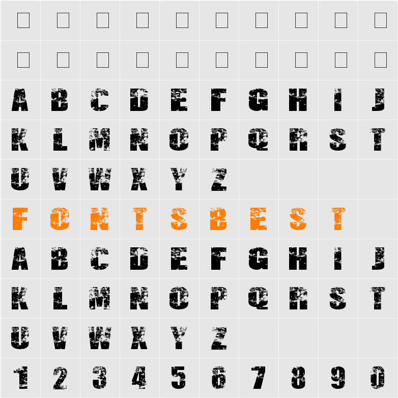 DESTRUCCION Character Map