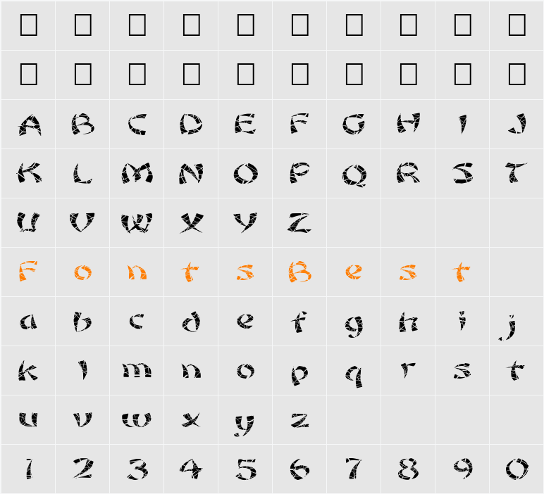 FZ UNIQUE 22 CRACKED EX Character Map