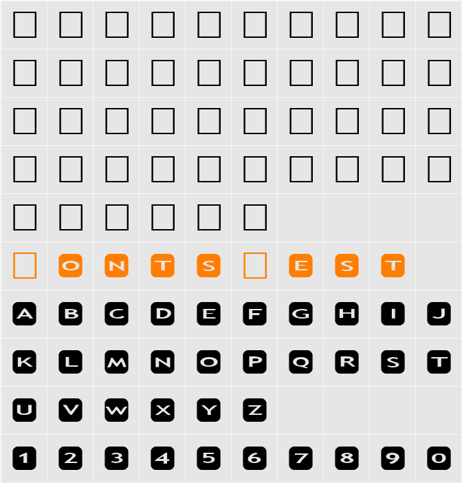 AlphaShapes rounded corners Character Map