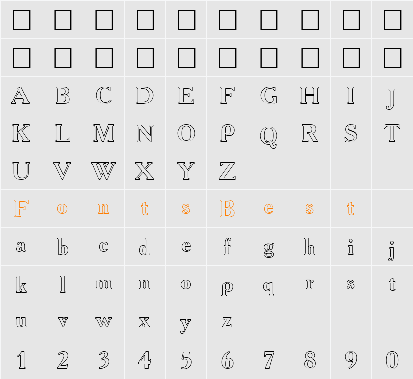 AcadHoCTT Character Map